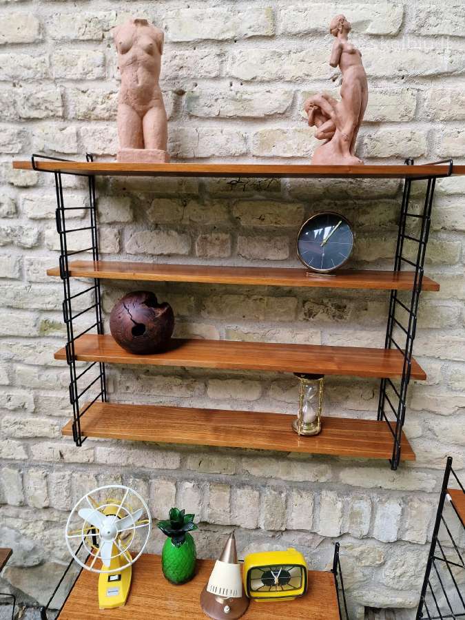 Vintažinė mid century pakabinama lentyna - nuotraukos Nr. 13