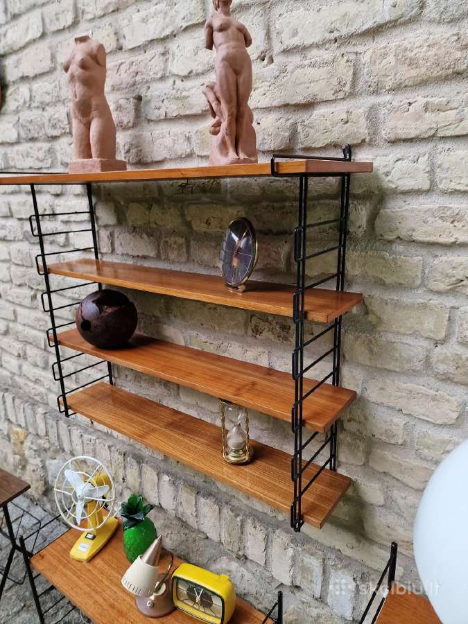 Vintažinė mid century pakabinama lentyna - nuotraukos Nr. 14