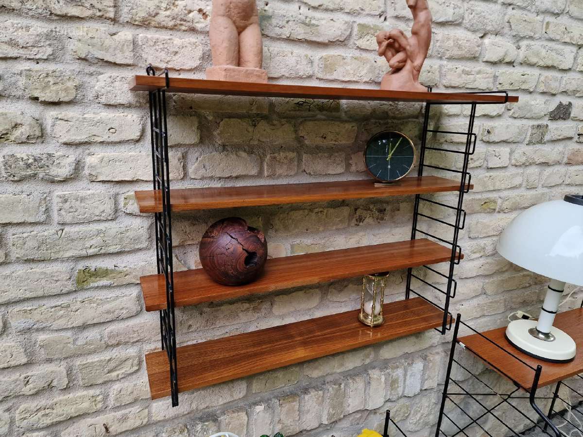 Vintažinė mid century pakabinama lentyna - nuotraukos Nr. 15