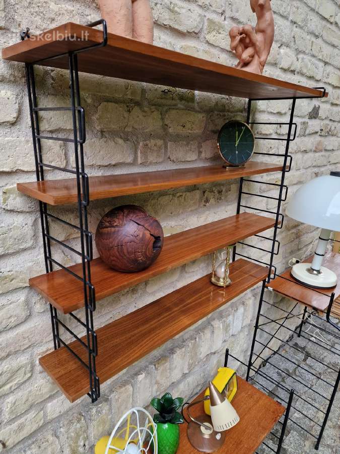Vintažinė mid century pakabinama lentyna - nuotraukos Nr. 17