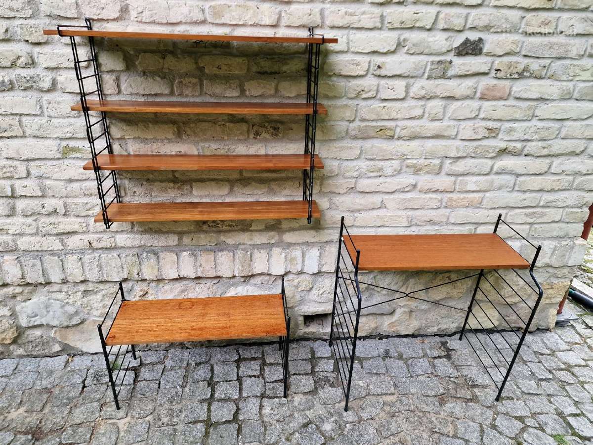 Vintažinė mid century pakabinama lentyna - nuotraukos Nr. 29