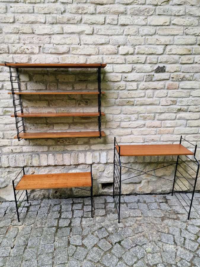 Vintažinė mid century pakabinama lentyna - nuotraukos Nr. 34