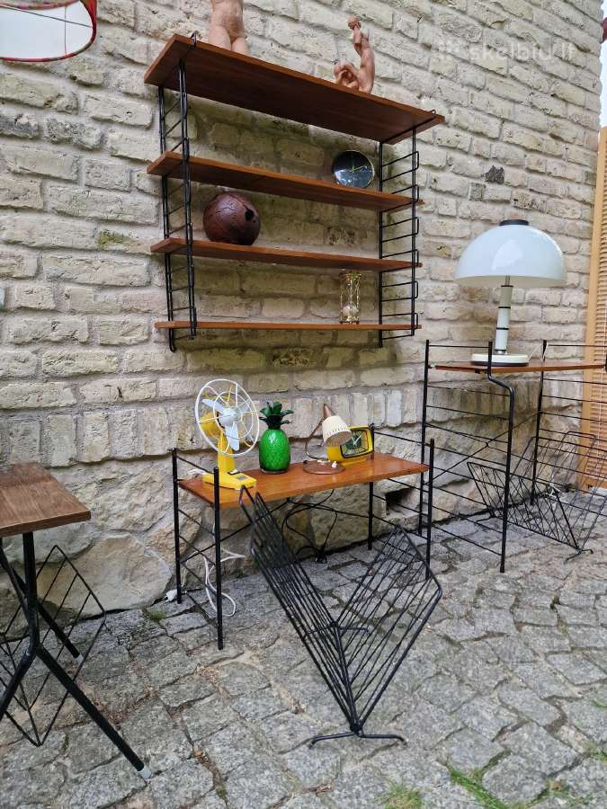 Vintažinė mid century pakabinama lentyna - nuotraukos Nr. 33