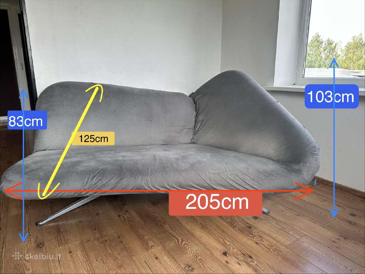 Sofa-lova su skirtingai reguliuojamais atlošais - nuotraukos Nr. 2