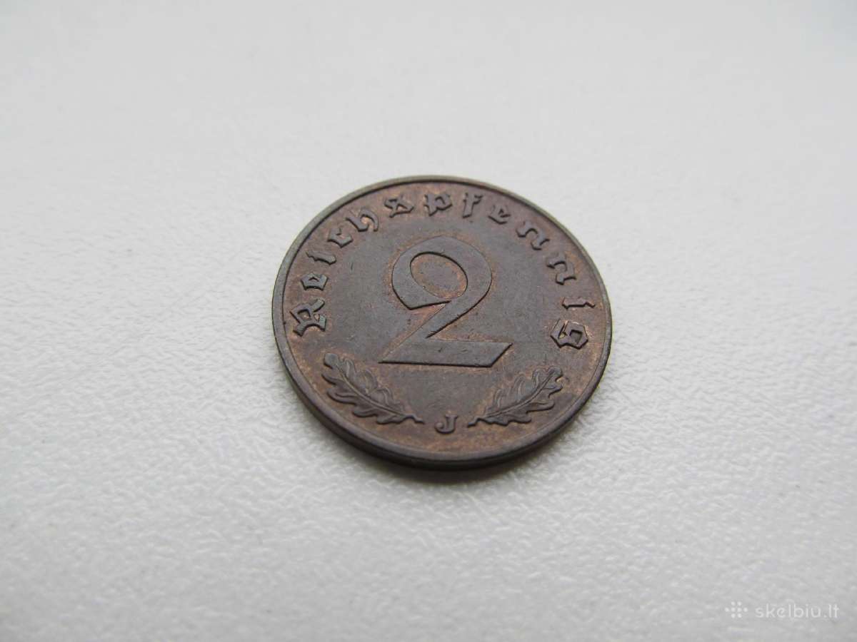 2 reichspfennig , Vokietija , 1938 F, J - nuotraukos Nr. 3