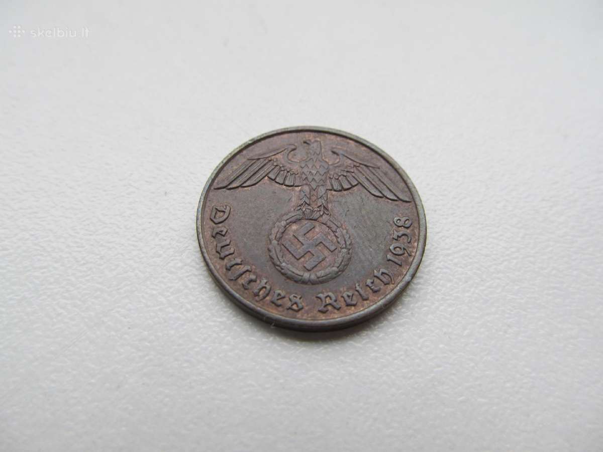 2 reichspfennig , Vokietija , 1938 J - nuotraukos Nr. 2