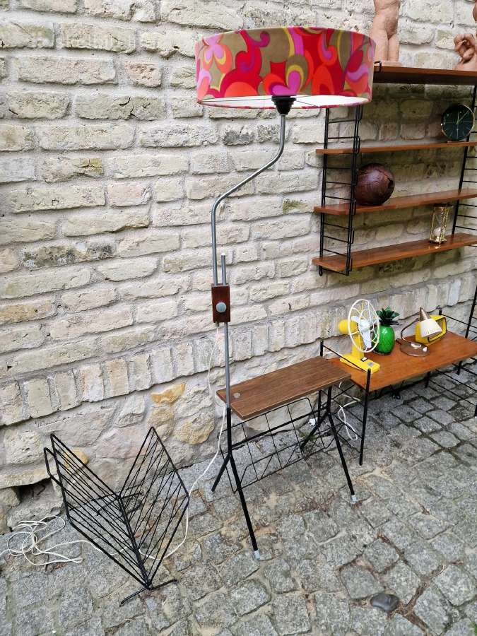Vintažinis mid century toršeras su staliuku - nuotraukos Nr. 7