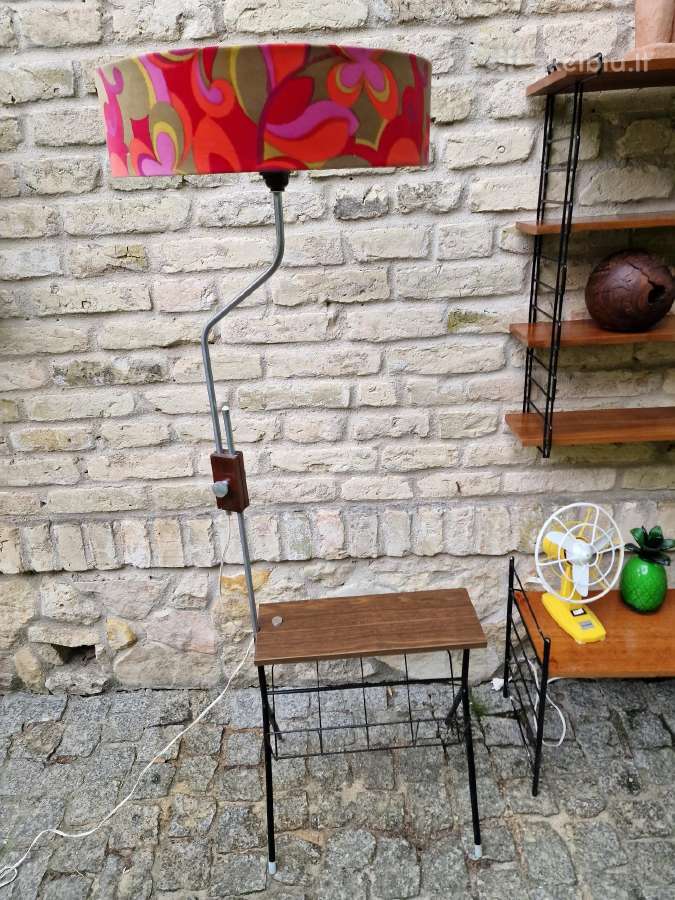 Vintažinis mid century toršeras su staliuku - nuotraukos Nr. 9