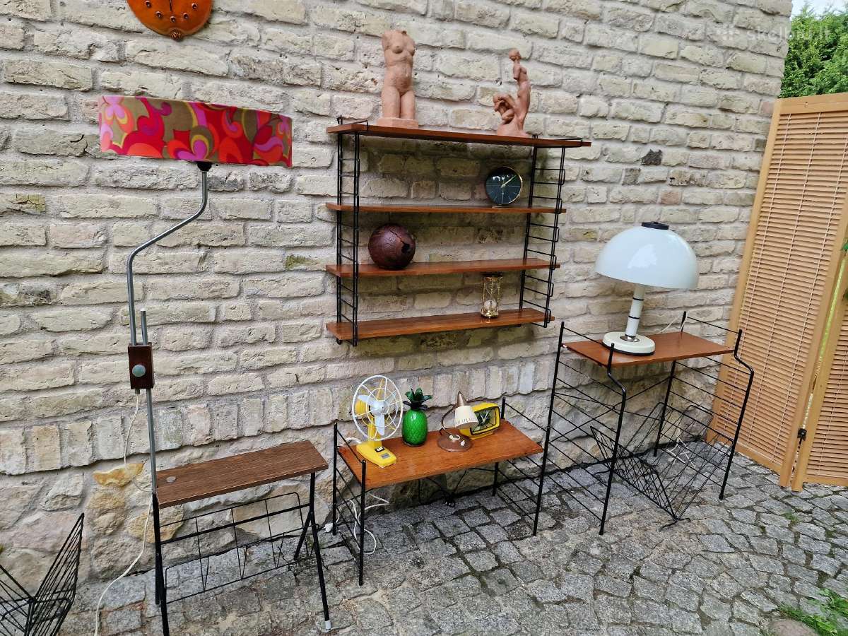 Vintažinis mid century toršeras su staliuku - nuotraukos Nr. 16