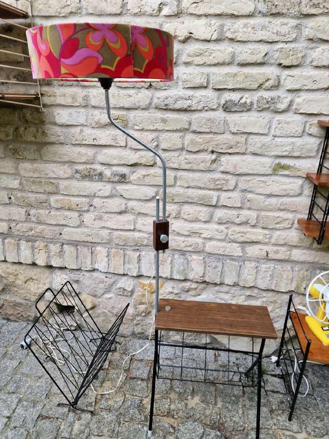 Vintažinis mid century toršeras su staliuku - nuotraukos Nr. 17