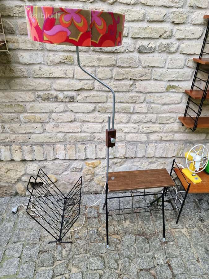 Vintažinis mid century toršeras su staliuku - nuotraukos Nr. 19