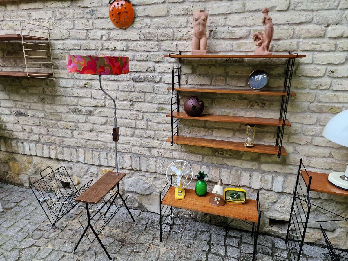 Vintažinis mid century toršeras su staliuku - nuotraukos Nr. 24