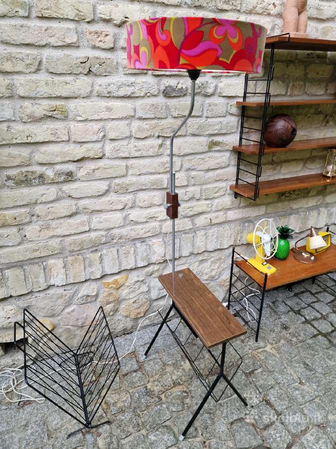 Vintažinis mid century toršeras su staliuku - nuotraukos Nr. 26