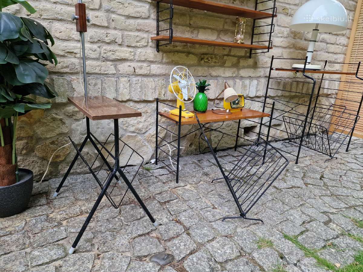 Vintažinis mid century toršeras su staliuku - nuotraukos Nr. 28