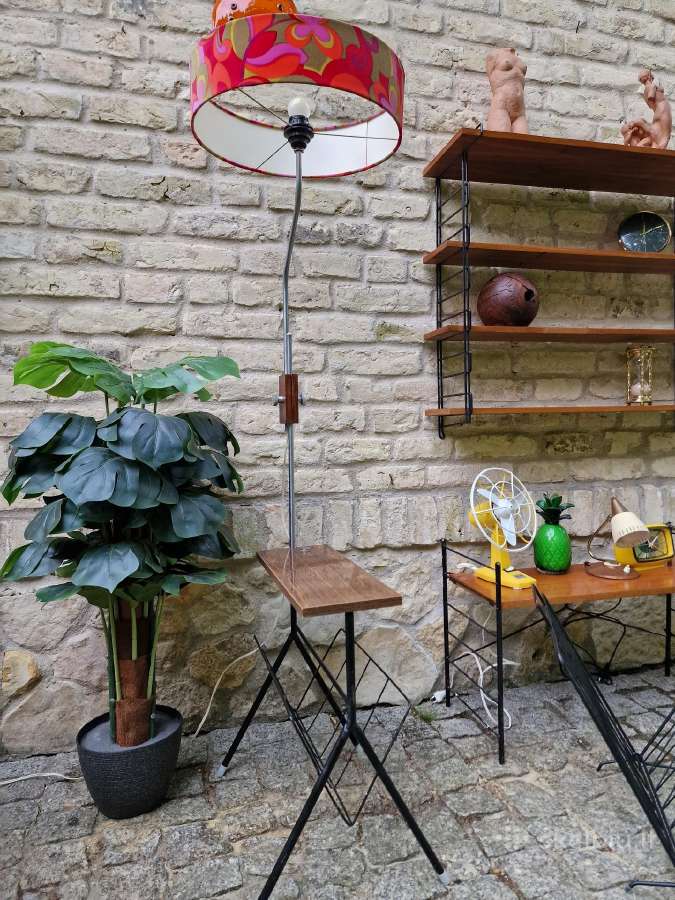 Vintažinis mid century toršeras su staliuku - nuotraukos Nr. 29