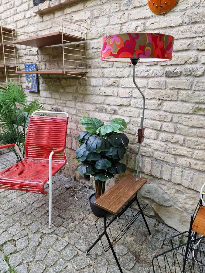 Vintažinis mid century toršeras su staliuku - nuotraukos Nr. 27