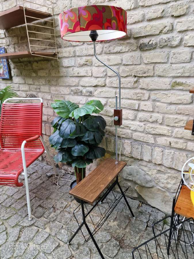 Vintažinis mid century toršeras su staliuku - nuotraukos Nr. 33