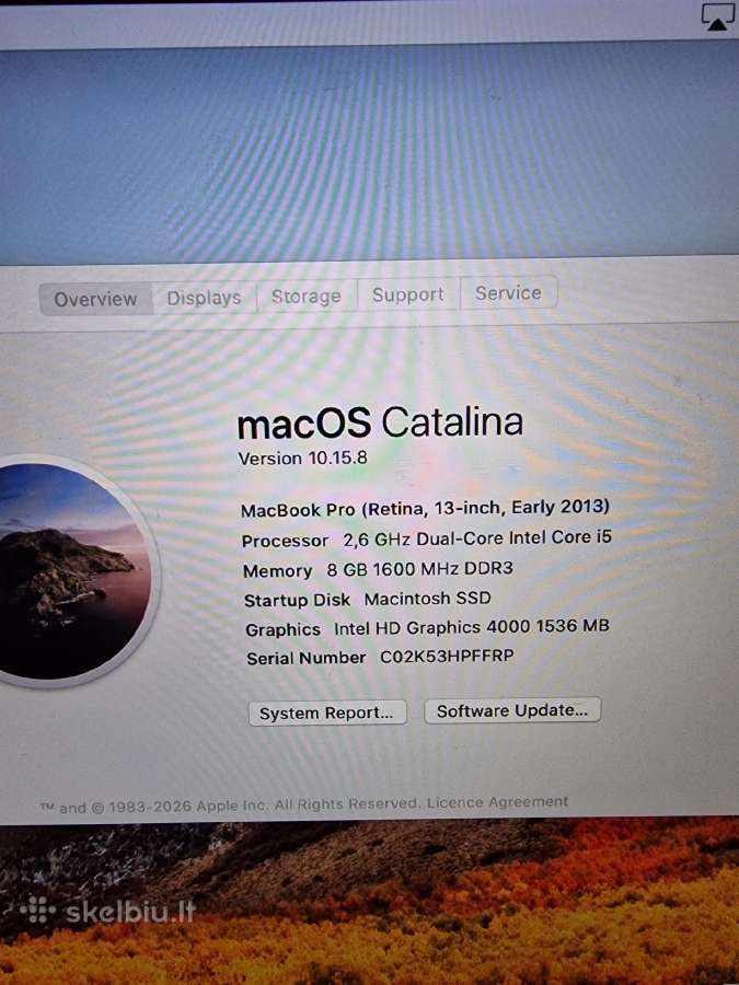 MacBook pro 2013 - nuotraukos Nr. 2