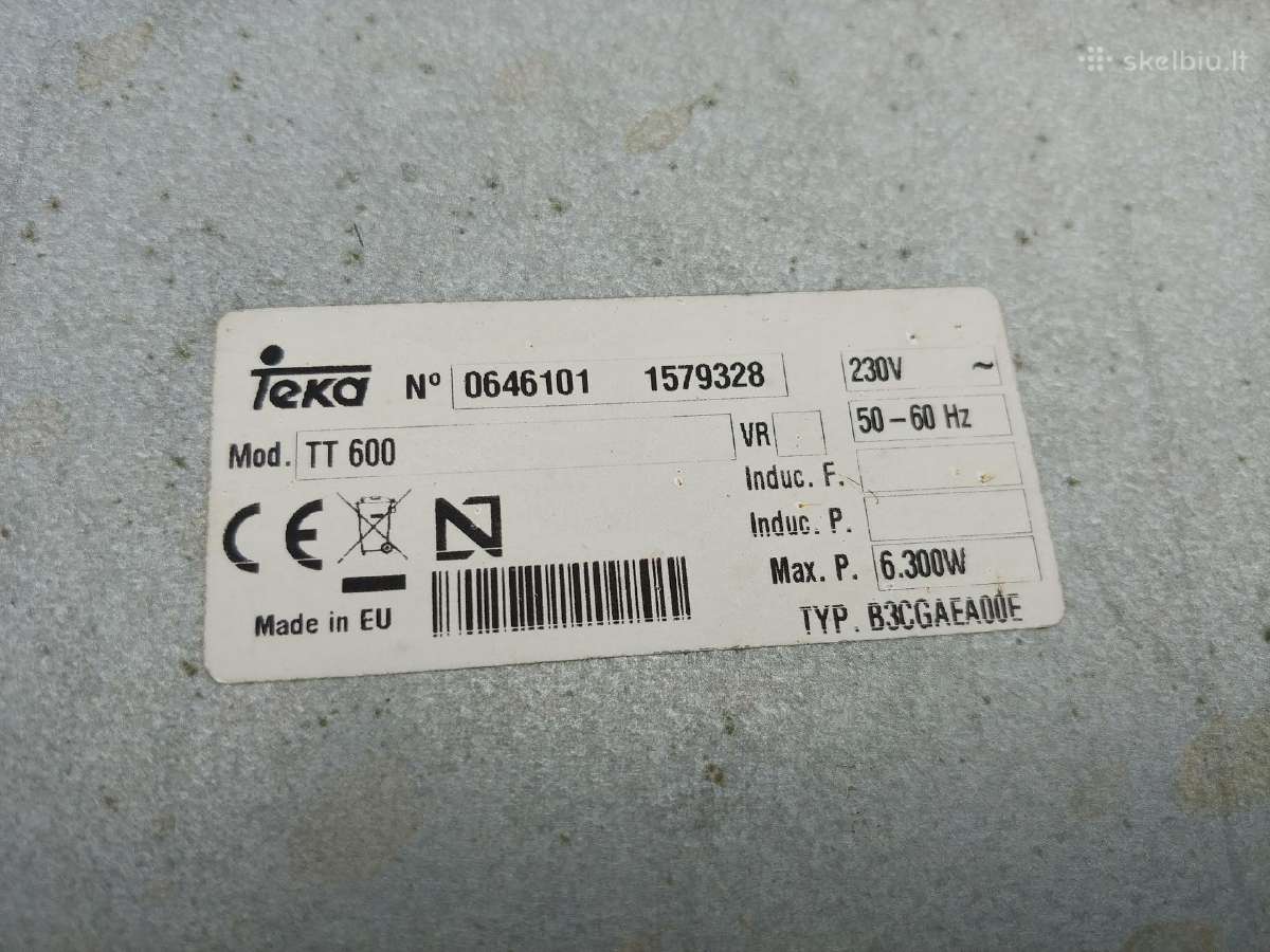 Įmontuojama kaitlentė Teka Tt600 B3cgaea00e 6300w - nuotraukos Nr. 3