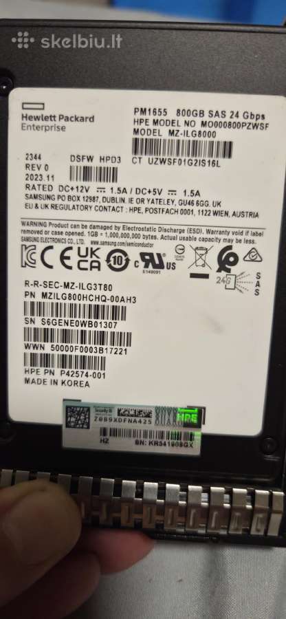 Sas SSD 3.6tb 1.92tb 12gb/s, 800gb 24gb/s - nuotraukos Nr. 17