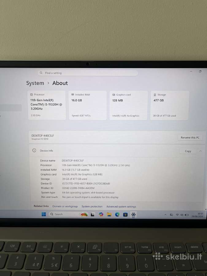 Dell Inspiron 13 5310 - nuotraukos Nr. 10