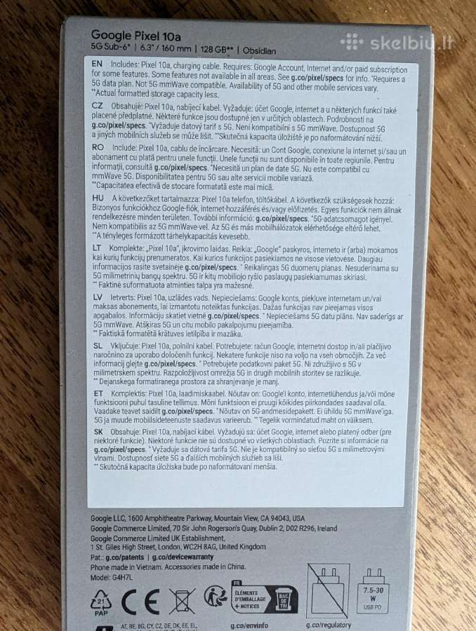Google Pixel 10a 128gb juodas - nuotraukos Nr. 3