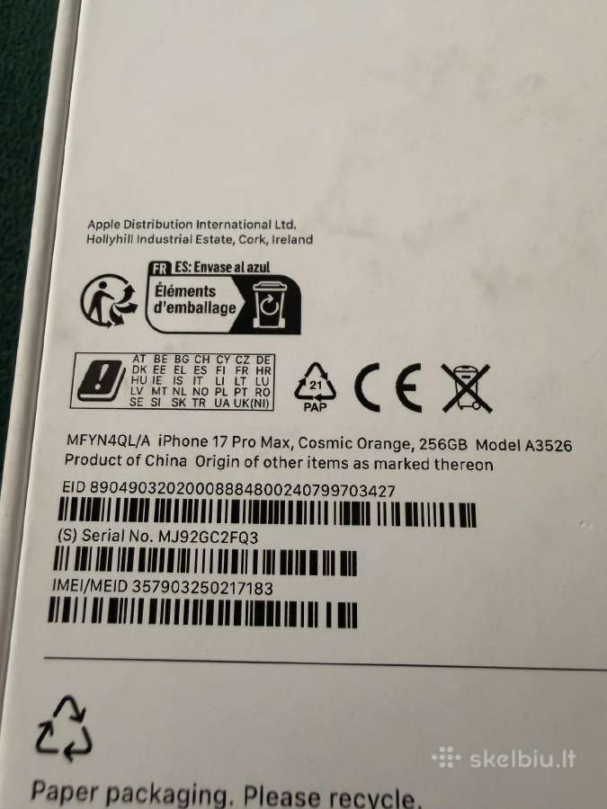 Naujas iPhone 17 Pro max 256gb Orange - nuotraukos Nr. 2