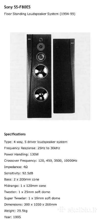 Sony ss f80es - nuotraukos Nr. 13