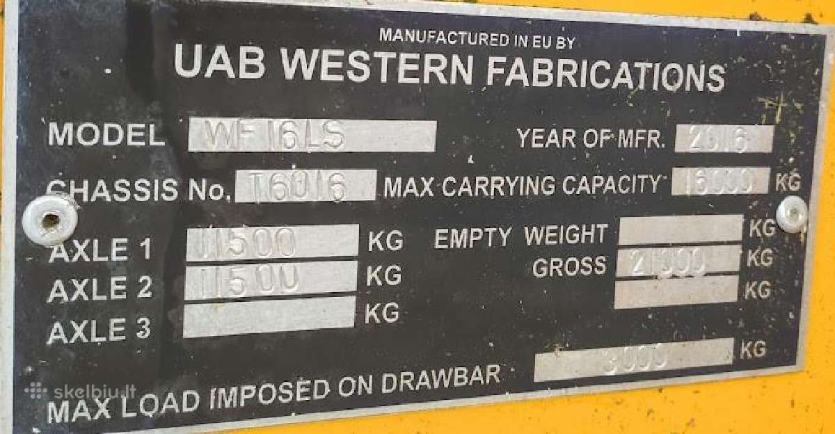 Western Fabrications srutovežis Wf16ls - nuotraukos Nr. 3