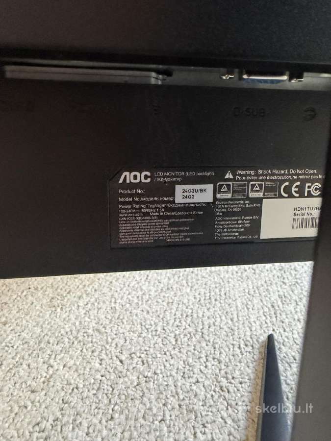 Parduodamas monitorius Aoc 24g2u/bk Gaming 23.8 - nuotraukos Nr. 3