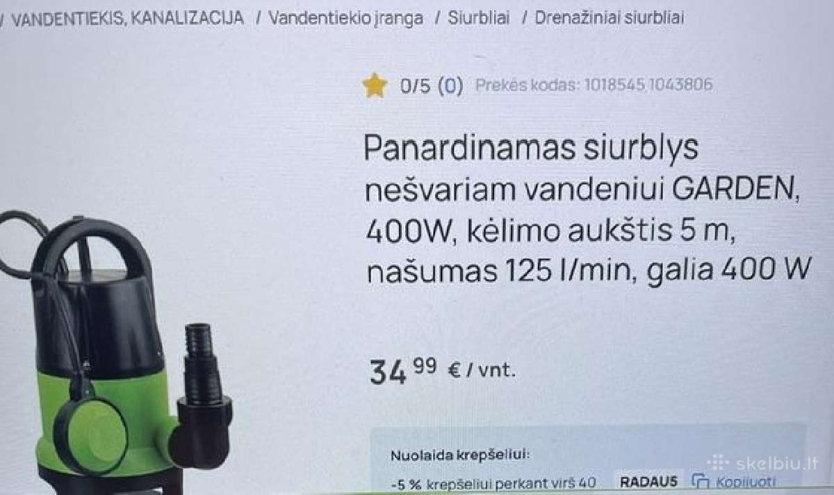 Dažų purkštuvas ir drenažiniai vandens siurbliai - nuotraukos Nr. 7