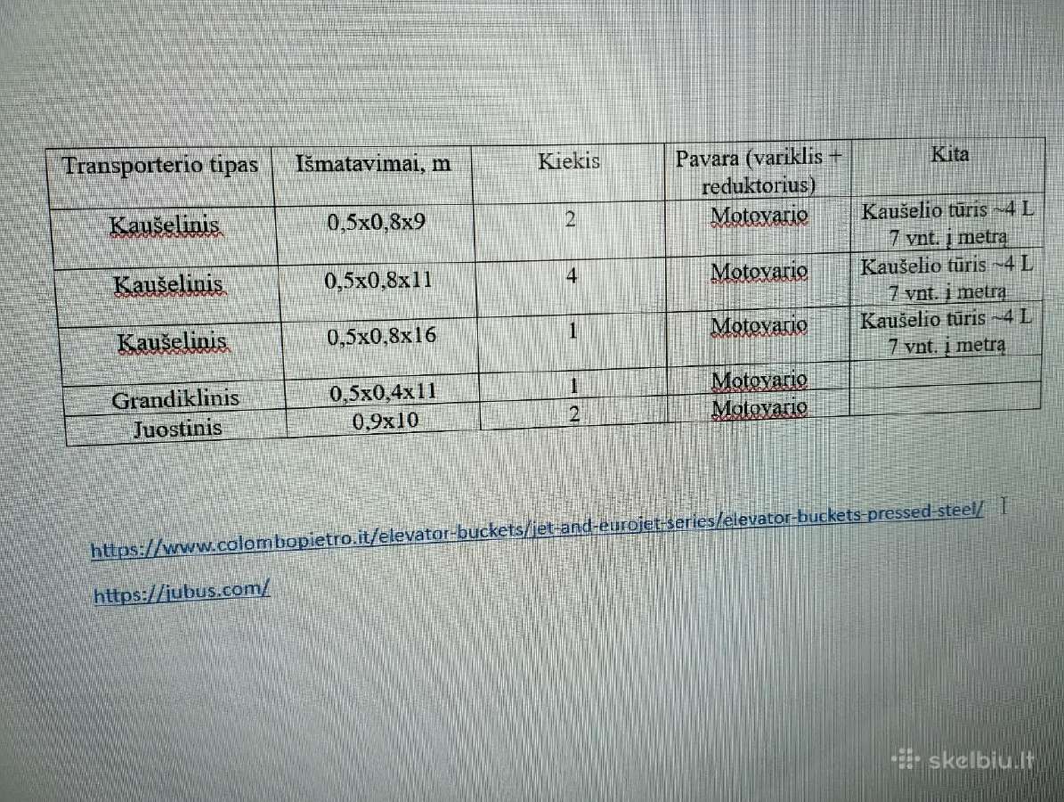 Parduodama grūdų transportavimo įranga - nuotraukos Nr. 14