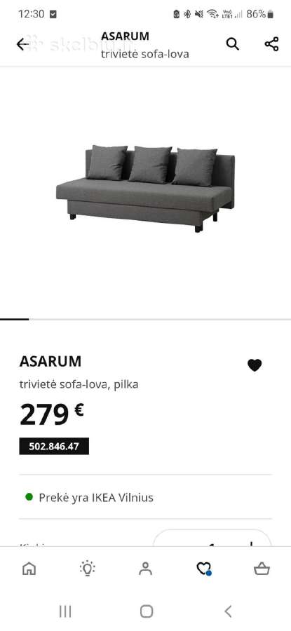 Sofa-lova Asarum - nuotraukos Nr. 11