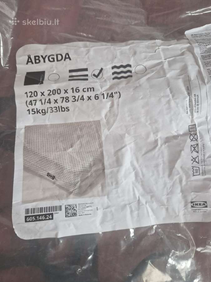 120 medinė lova su grotelėmis ir Ikea čiužiniu - nuotraukos Nr. 6