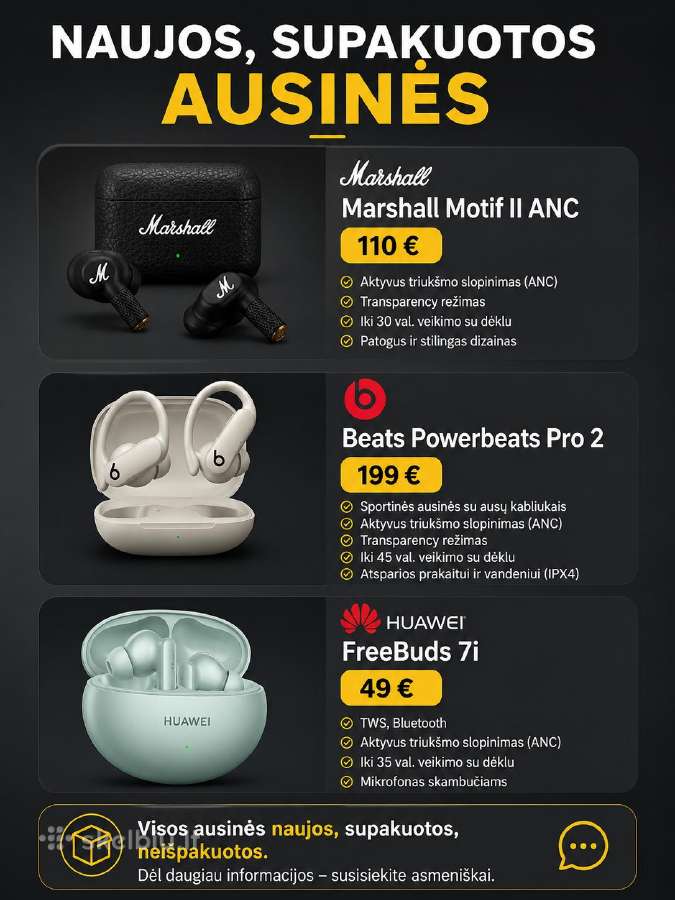 Naujos Ausines, Beats, Marshall, Huawei - nuotraukos Nr. 2