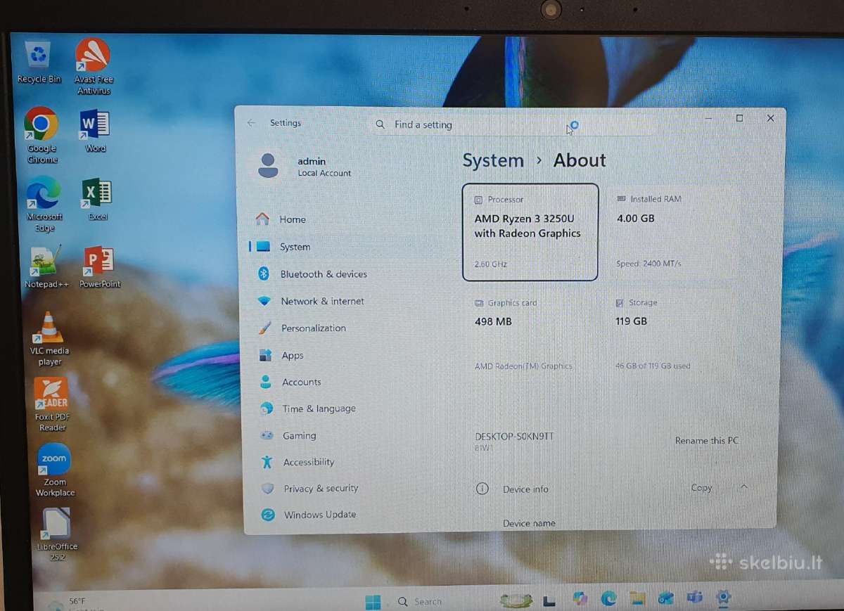 Lenovo Ideapad 3 15ada05 (81w1) - nuotraukos Nr. 7