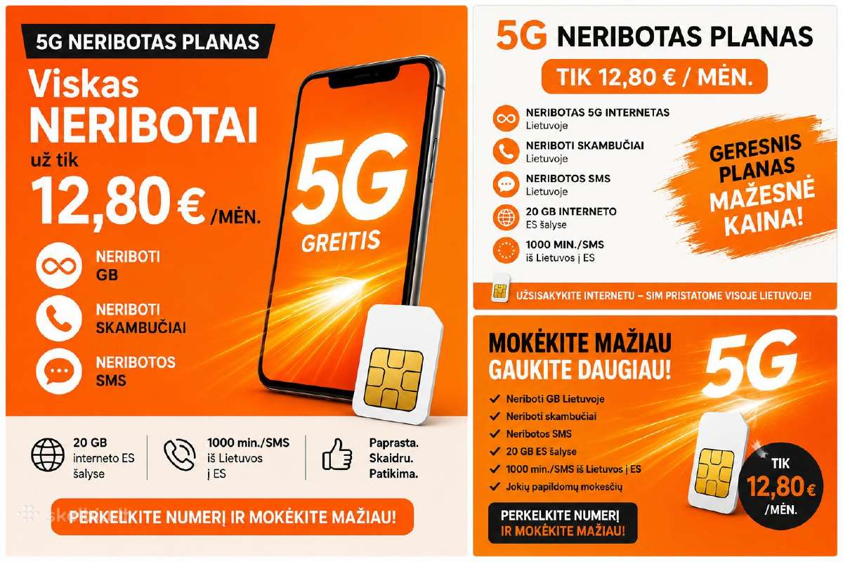 5G Neribotas Planas – Tik 12,80 €/mėn. - Akcija ! - nuotraukos Nr. 8