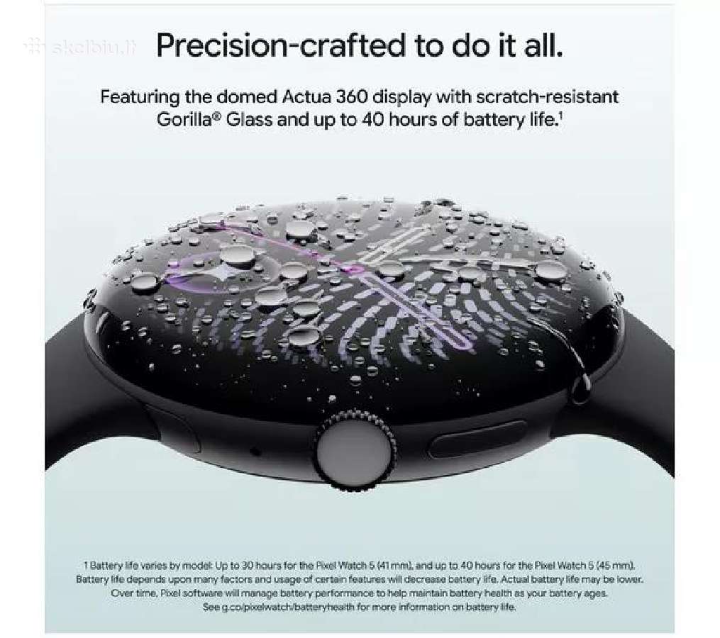 Naujas Google Pixel Watch 5 45 mm - 370 eur - nuotraukos Nr. 4
