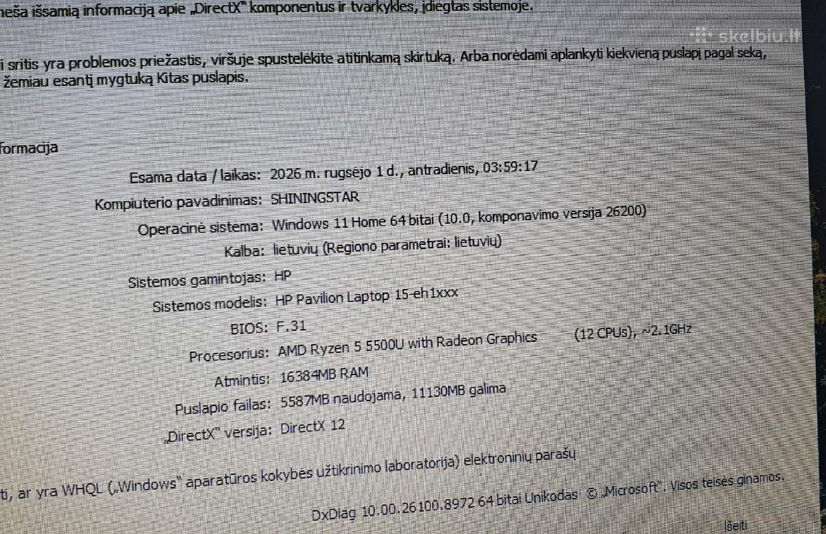 Hp Pavilion 12x2.1ghz/ 16 RAM/ Radeon/ 500gb Nvme - nuotraukos Nr. 6