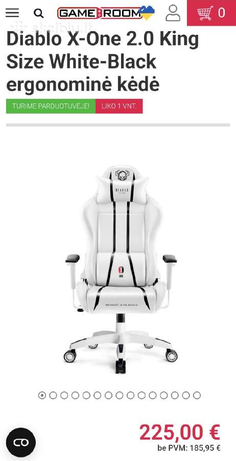 Ergonominė Diablo King size žaidimų kėdė - nuotraukos Nr. 6