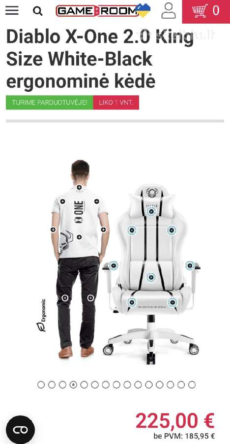 Ergonominė Diablo King size žaidimų kėdė - nuotraukos Nr. 8