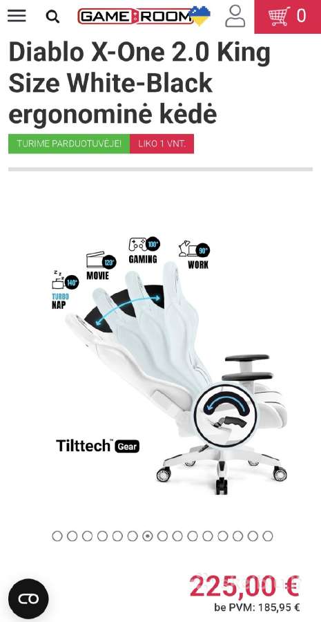 Ergonominė Diablo King size žaidimų kėdė - nuotraukos Nr. 11