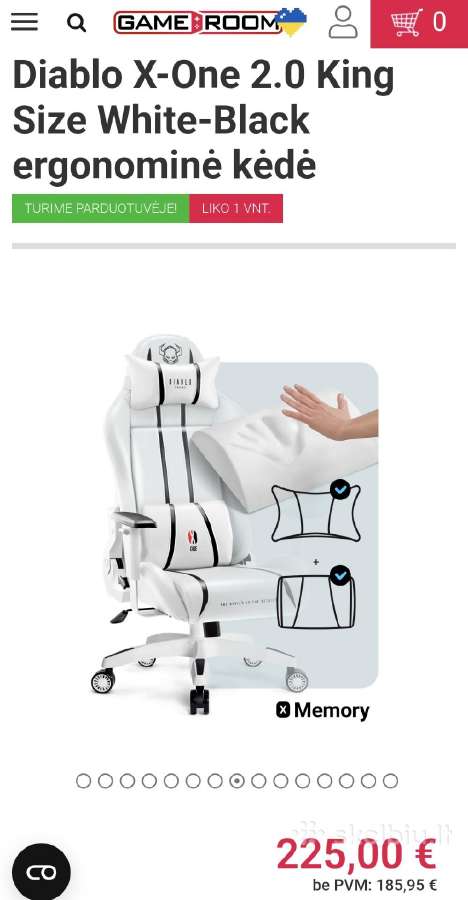Ergonominė Diablo King size žaidimų kėdė - nuotraukos Nr. 12