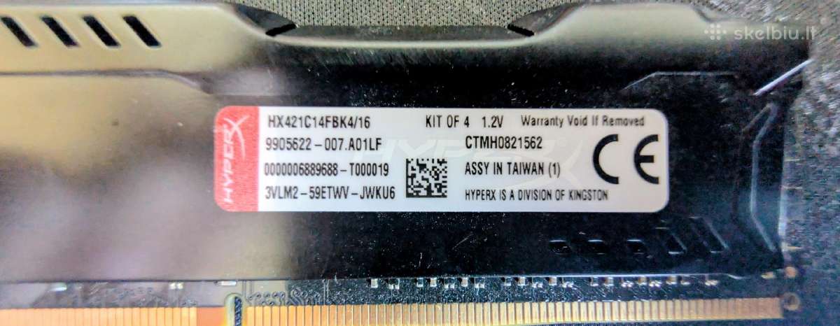 Hyperx Fury Ddr4 RAM 32gb (84gb) 2666mhz - nuotraukos Nr. 2