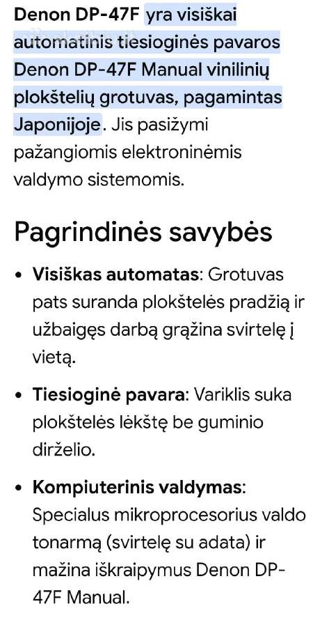 Denon Dp-47f plokštelių grotuvas - nuotraukos Nr. 12