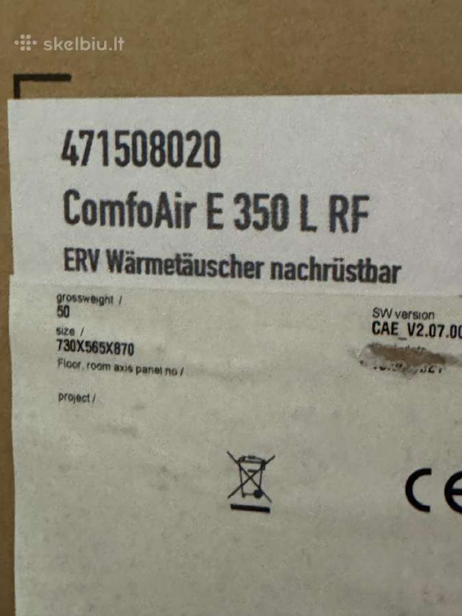 Naujas Zehnder E300 L Rf rekuperatorius - nuotraukos Nr. 2