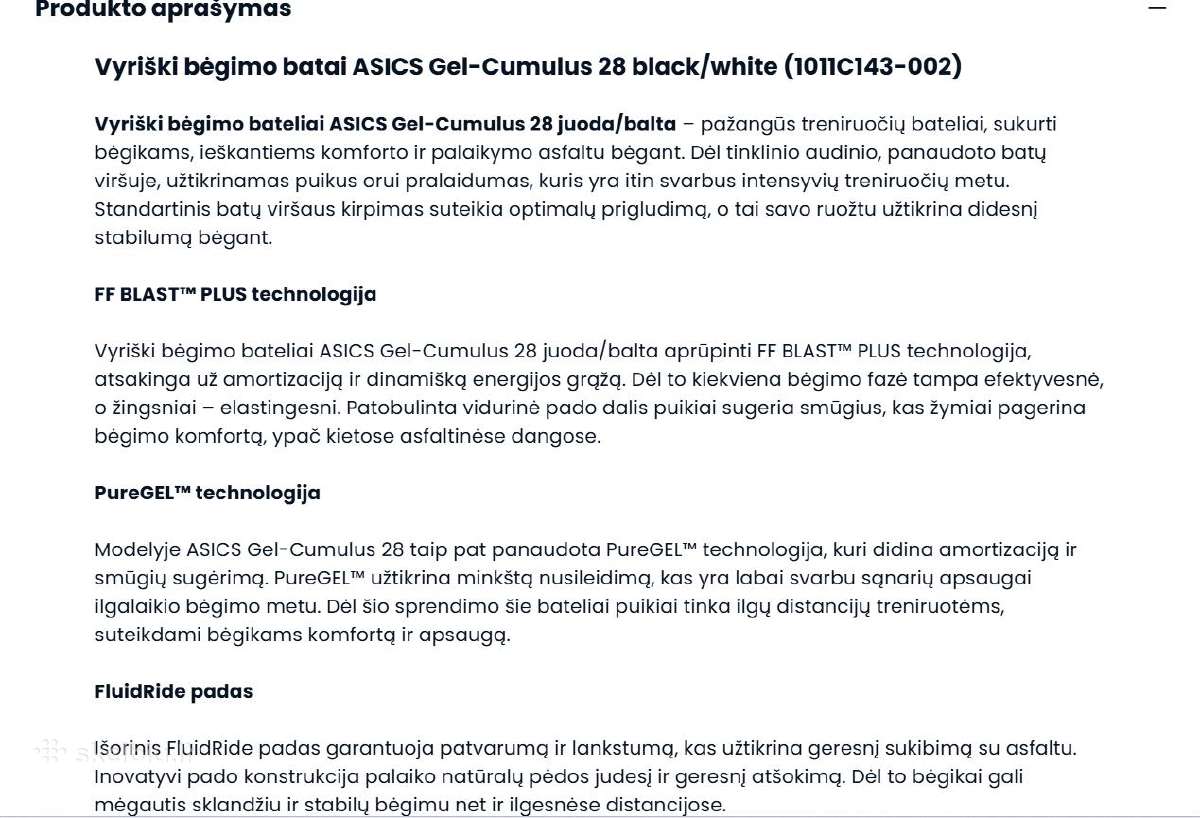 Bėgimo batelius Asics Cumulus 28 - nuotraukos Nr. 14