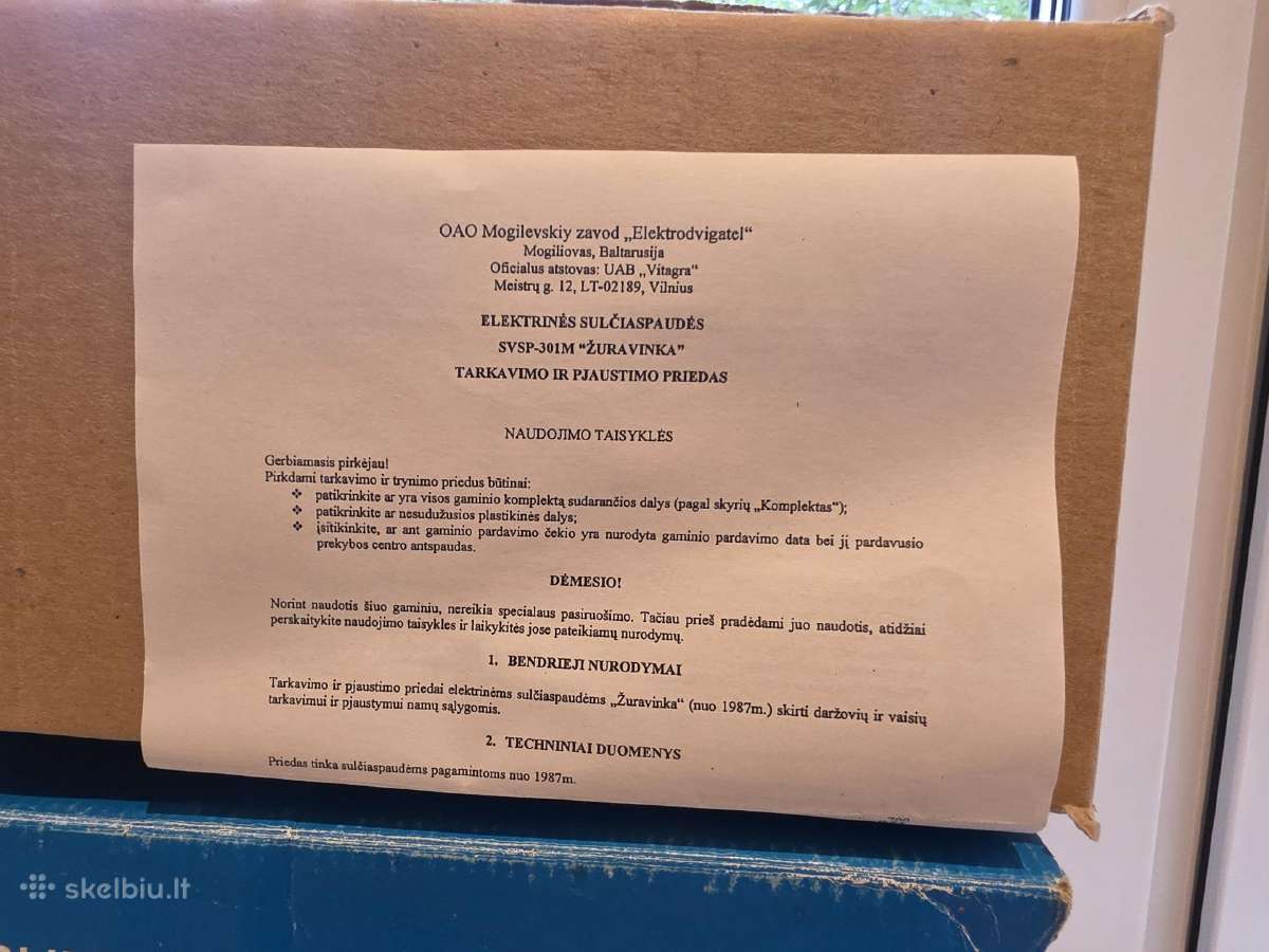 Parduodu sulčiaspaudę ir bulvių tarkavimo aparatą - nuotraukos Nr. 3