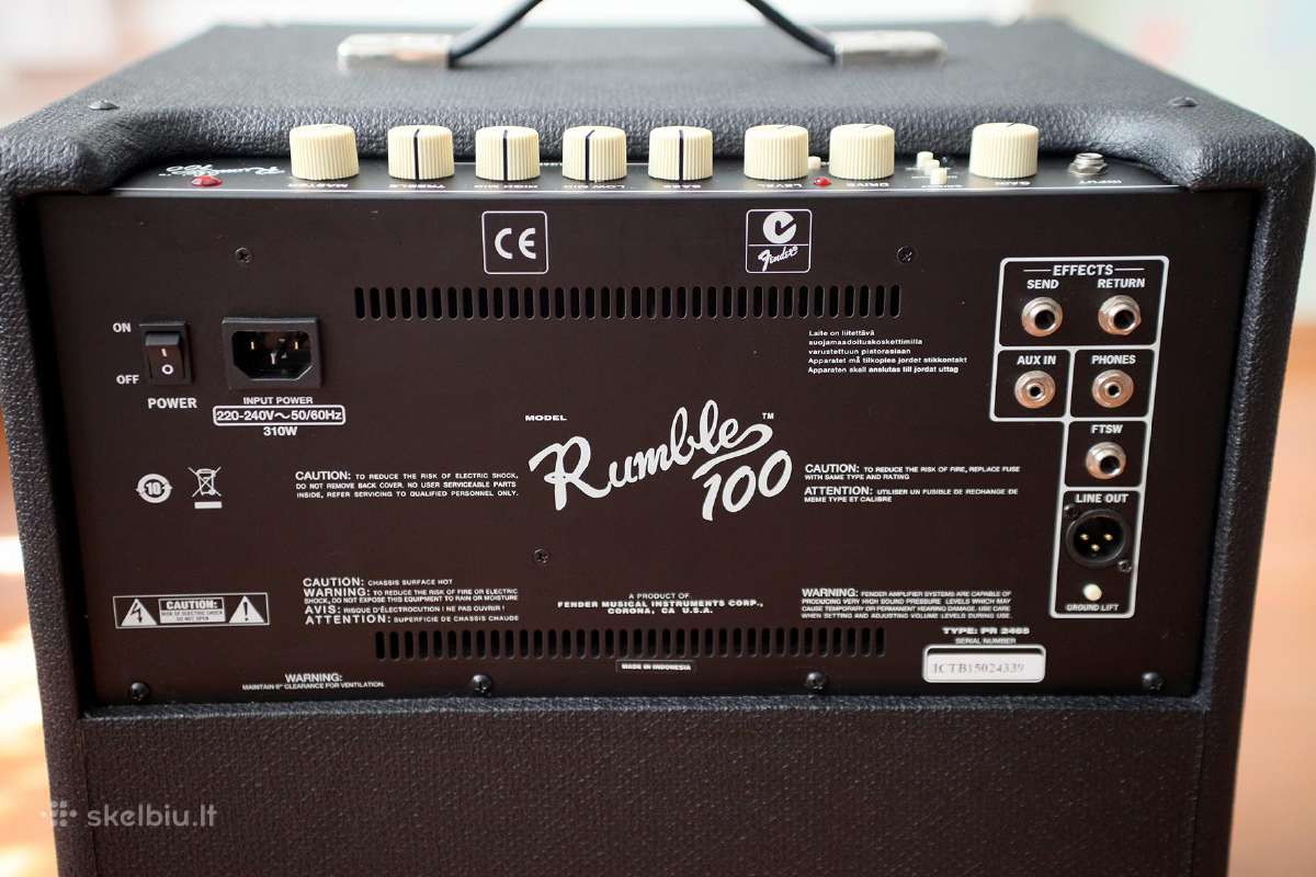 Parduodu D klasės bosinį kubą Fender rumble 100 - nuotraukos Nr. 5