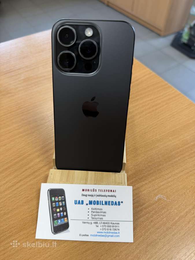 iPhone 15 Pro 256gb Black Kaina 580eur - nuotraukos Nr. 2